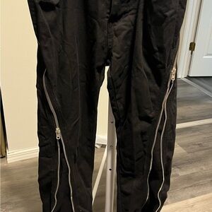 MNML Black Zipper Extra Flare Denim